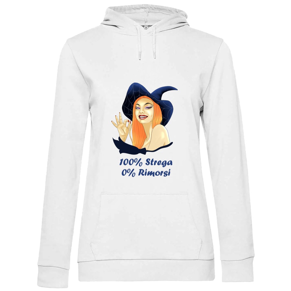 Felpa Donna Premium - Strega 100%  Rimorsi 0%