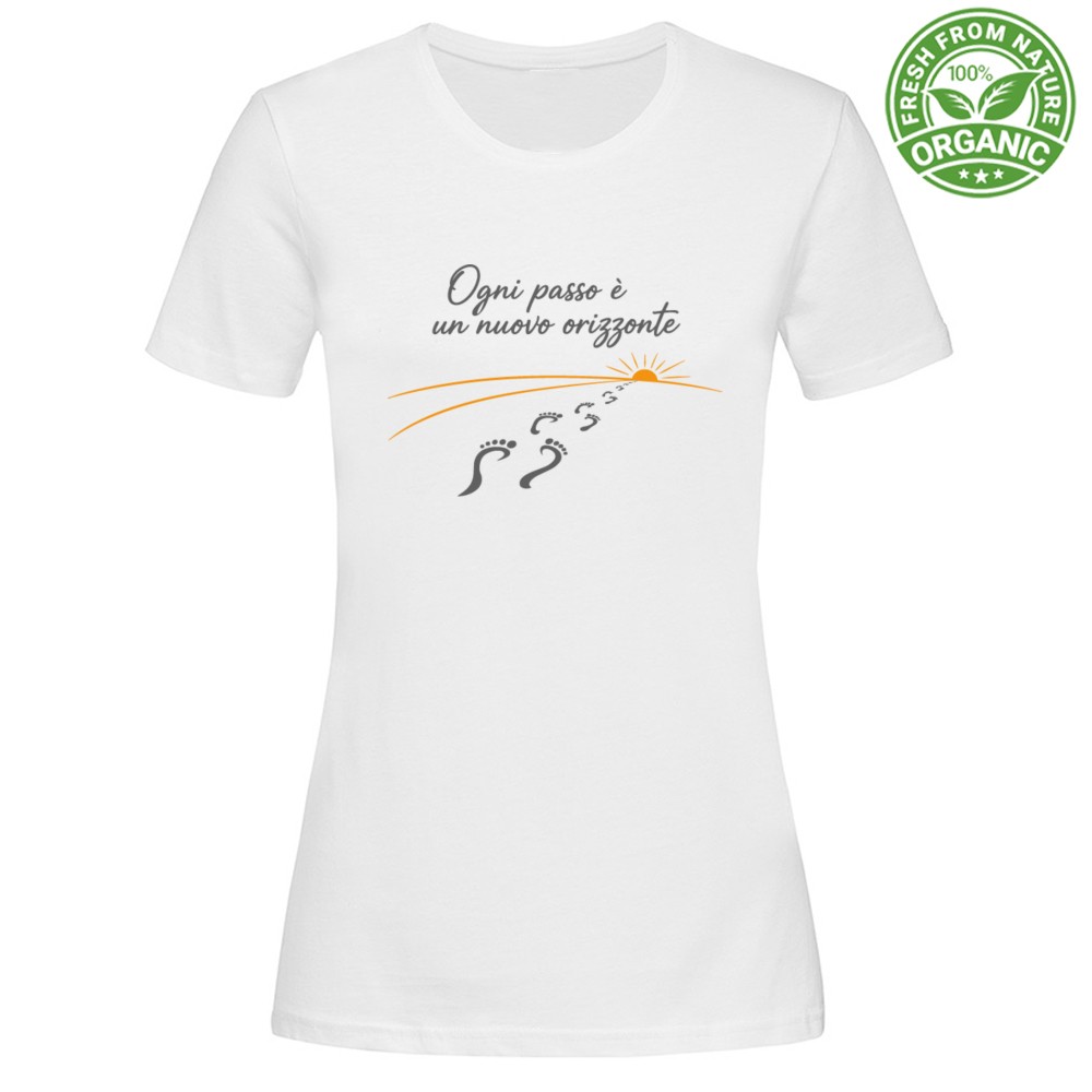 T-shirt Donna Organic - Ogni passo è un nuovo orizzonte