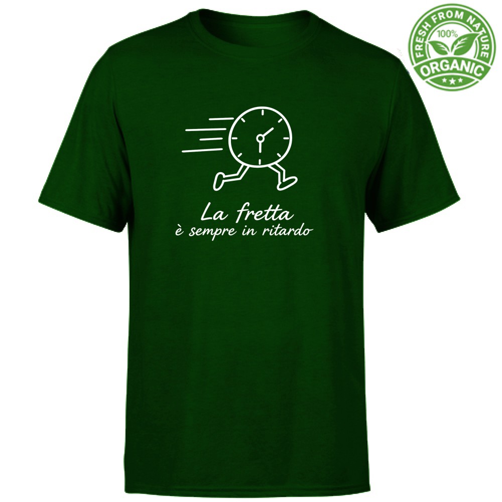 T-shirt Unisex Organic- La fretta è sempre in ritardo - immagine 3